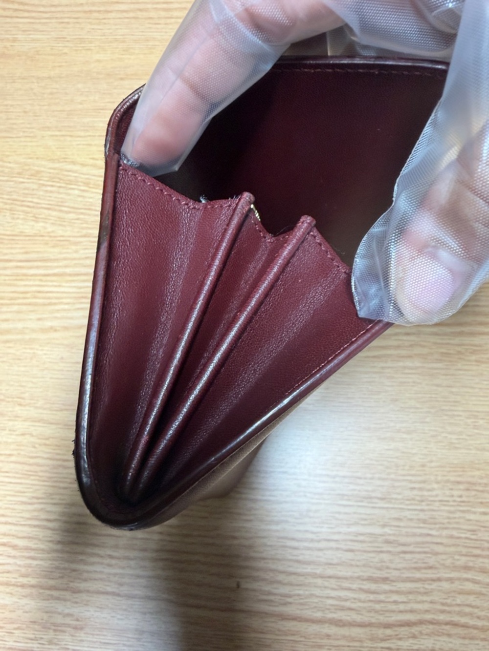 Celine Burgundy Leather Foldover Wallet (authentic) - Picture 8 of 16